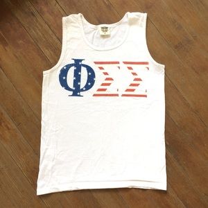 American Flag Phi Sigma Sigma Comfort Colors Tank